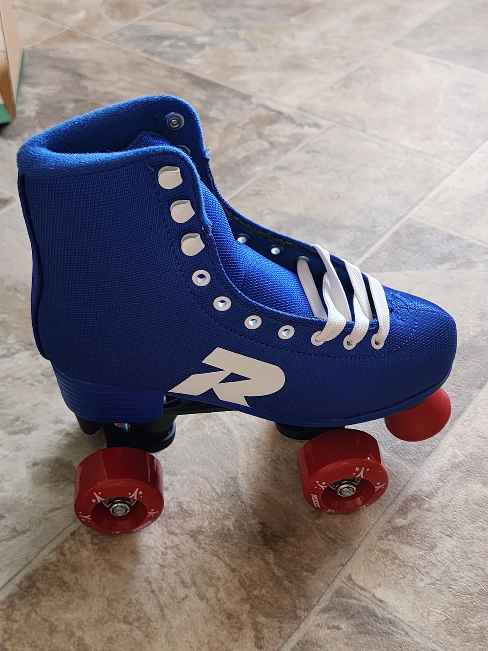 Royal Blue Roller Skates with White 'R' Logo - Unisex